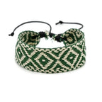 Handmade Brazilian Bracelet with Geometric Shapes in Green