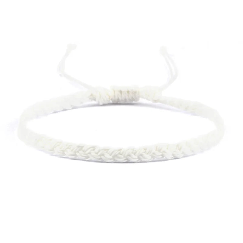 Thin Adjustable Brazilian Bracelet white