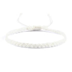 Thin Adjustable Brazilian Bracelet white
