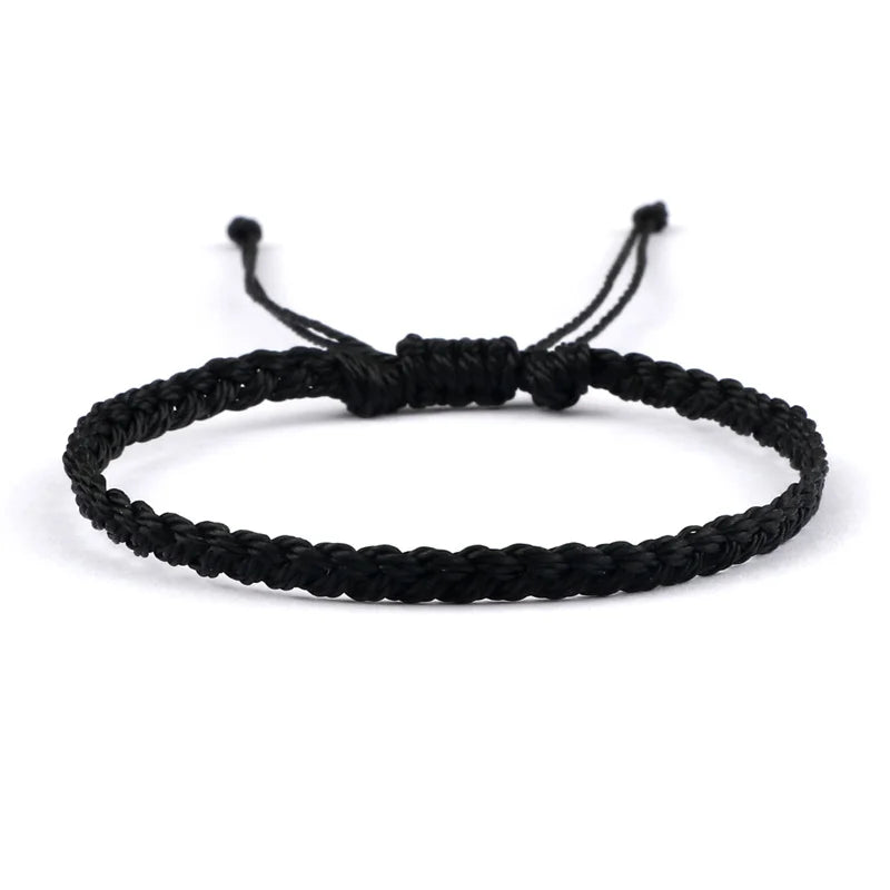 Thin Adjustable Brazilian Bracelet black