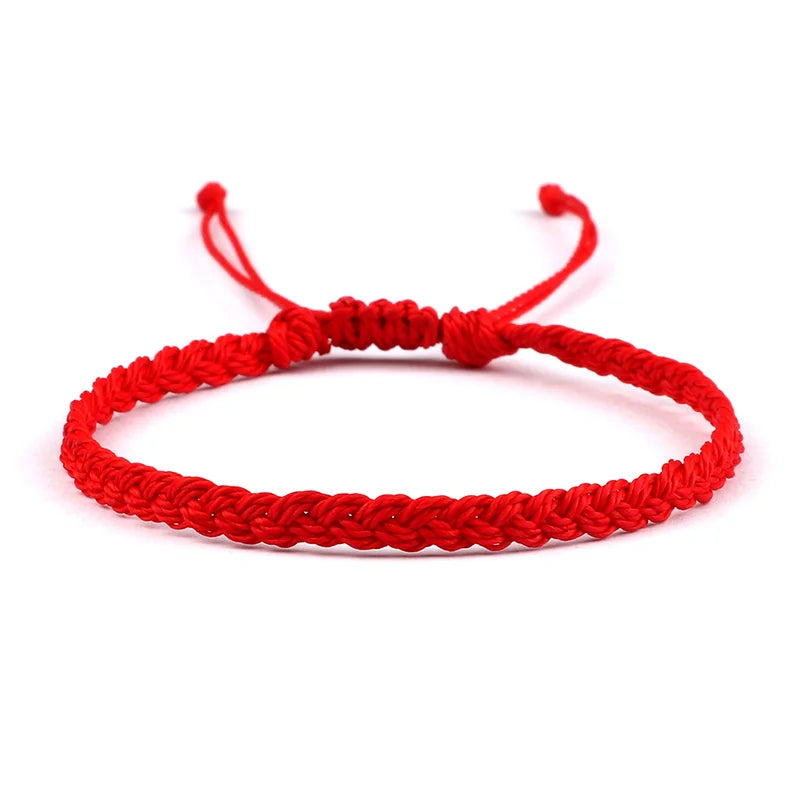 Thin Adjustable Brazilian Bracelet red