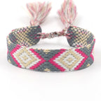 Wide Brazilian Bracelet with Geometric Patterns pink
