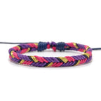 Minimalist Brazilian Bracelet in Purple Cotton Thread