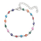 Blue Greek Turkish Evil Eye Ankle Bracelet Mataki Matiasma Silver