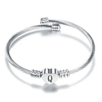 Heart bracelet with silver initial q