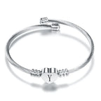 Heart bracelet with silver initial y