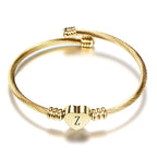 Heart bracelet with gold initial z