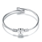 Heart bracelet with silver initial x