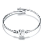 Heart bracelet with silver initial g