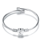 Heart bracelet with silver initial c