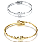 Heart bracelet with gold initial 