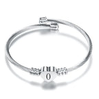 Heart bracelet with silver initial o