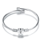 Heart bracelet with silver initial r