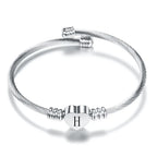 Heart bracelet with silver initial h