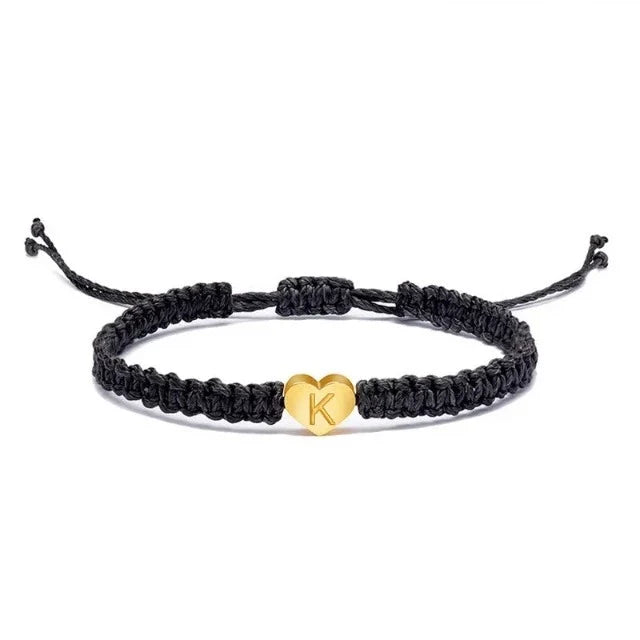 Initial Heart Bracelet Gold