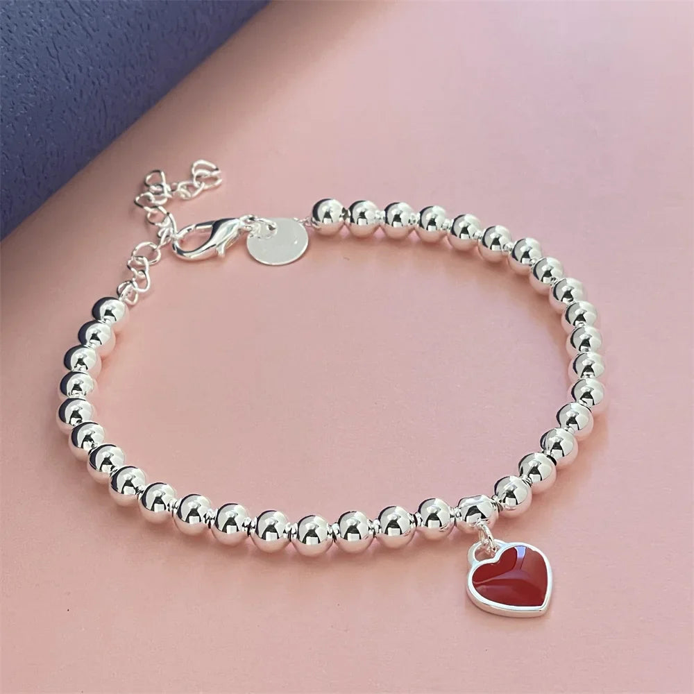 Red Heart Bracelet for Women