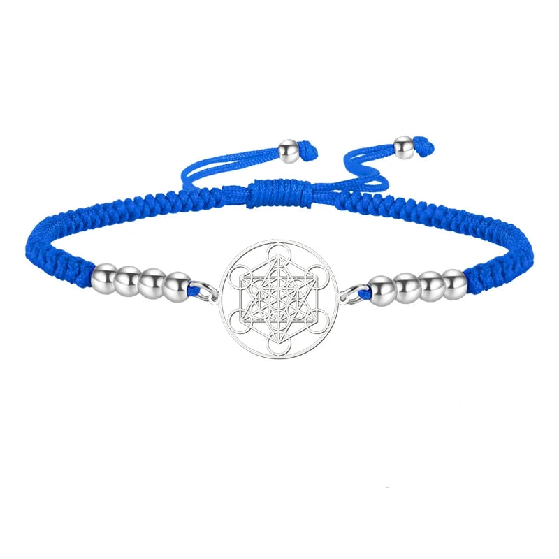 Blue Metatron's Cube Colorful Bracelet
