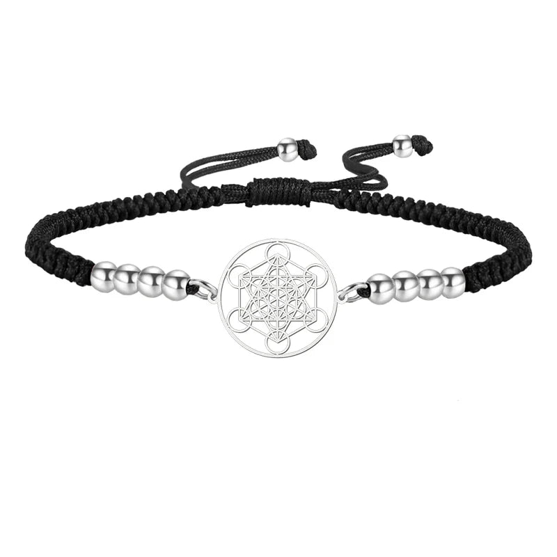 Black Metatron's Cube Colorful Bracelet