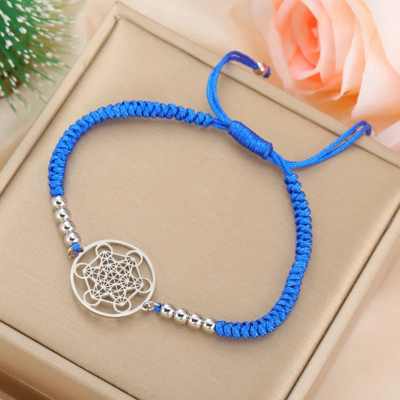 Blue Metatron's Cube Colorful Bracelet