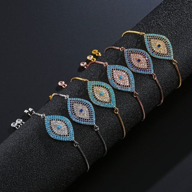 Greek Turkish Blue Evil Eye Bracelet Matiasma Mataki Chain Bracelet