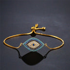 Greek Turkish Blue Evil Eye Bracelet Matiasma Mataki Chain Bracelet gold 2