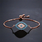 Greek Turkish Blue Evil Eye Bracelet Matiasma Mataki Chain Bracelet rose gold 1