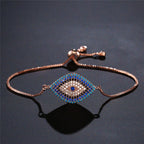 Greek Turkish Blue Evil Eye Bracelet Matiasma Mataki Chain Bracelet rose gold 2