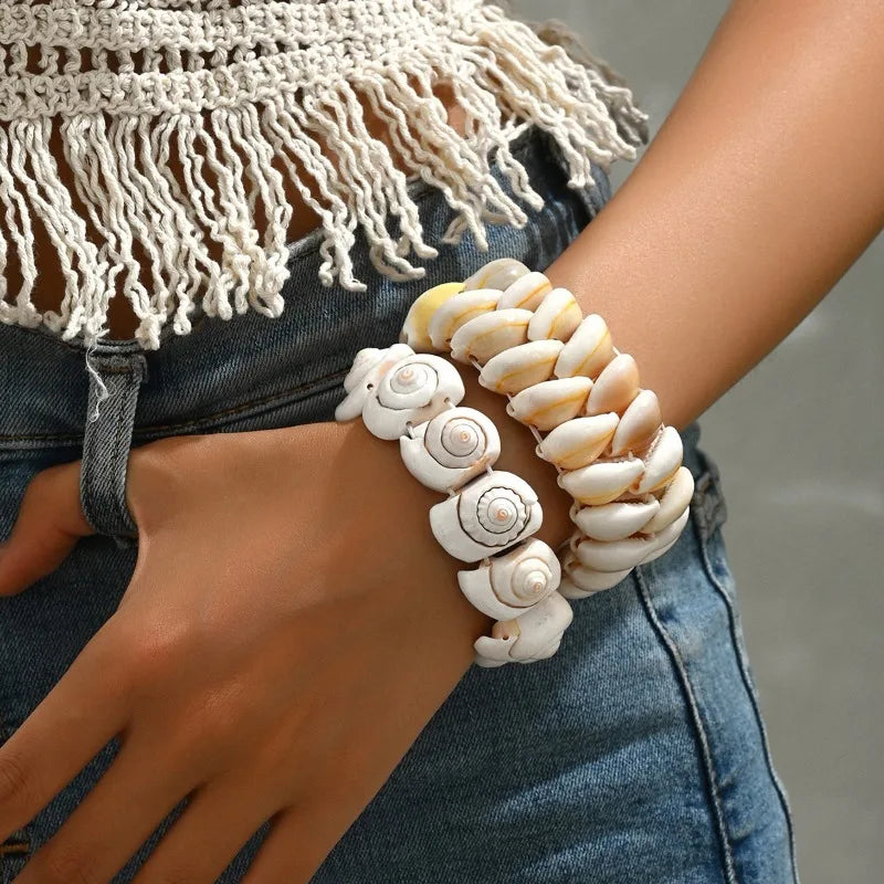 Boho cowrie shell bracelet