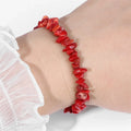 Coral bracelet with small red chips