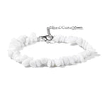 Coral bracelet with small white chips