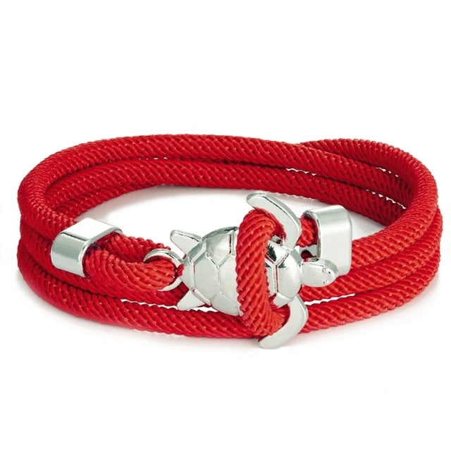 Sea Turtle Cord Bracelet red