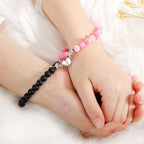 Pink and Black Pearl Couple Bracelet