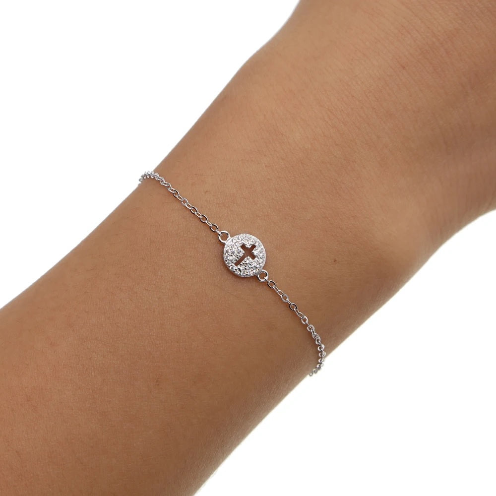 Silver Cross Bracelet