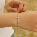 Christian Cross Bracelet with Zircon for Women