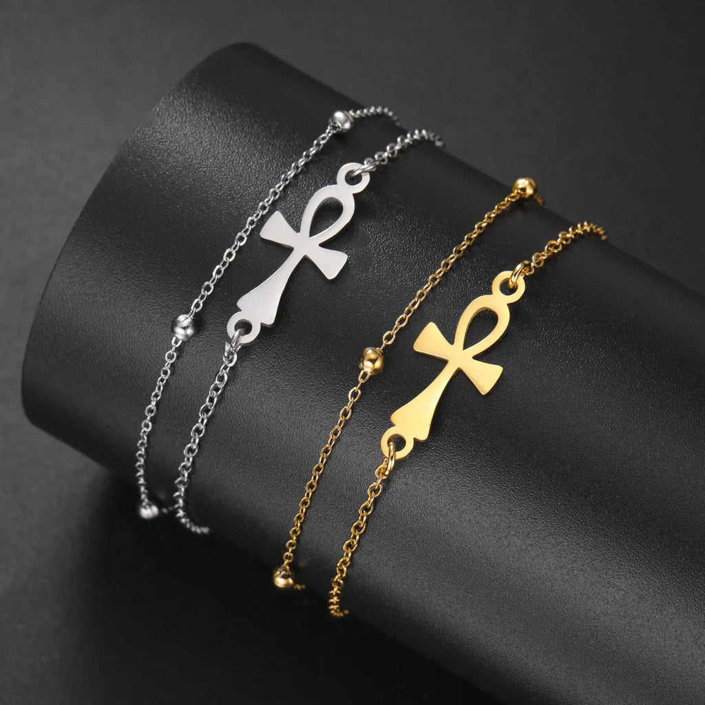 Egyptian Ankh Cross Bracelet gold 2