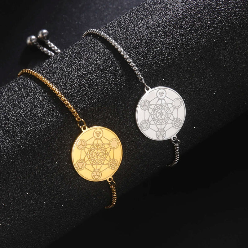 Protective Metatron's Cube Bracelet in silver