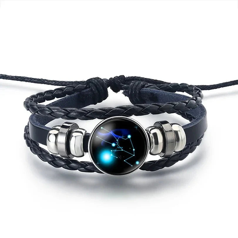 Leather Zodiac Sign Bracelet 12 Constellations Taurus