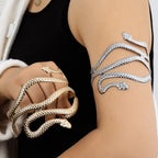 Women's Snake Arm Bracelet - Silver Arm Chain Ornament and Bicep Jewelry