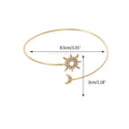 Women's Sun and Moon Arm Bracelet - Arm Chain Ornament and Bicep Jewelry gold