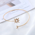 Women's Sun and Moon Arm Bracelet - Arm Chain Ornament and Bicep Jewelry gold