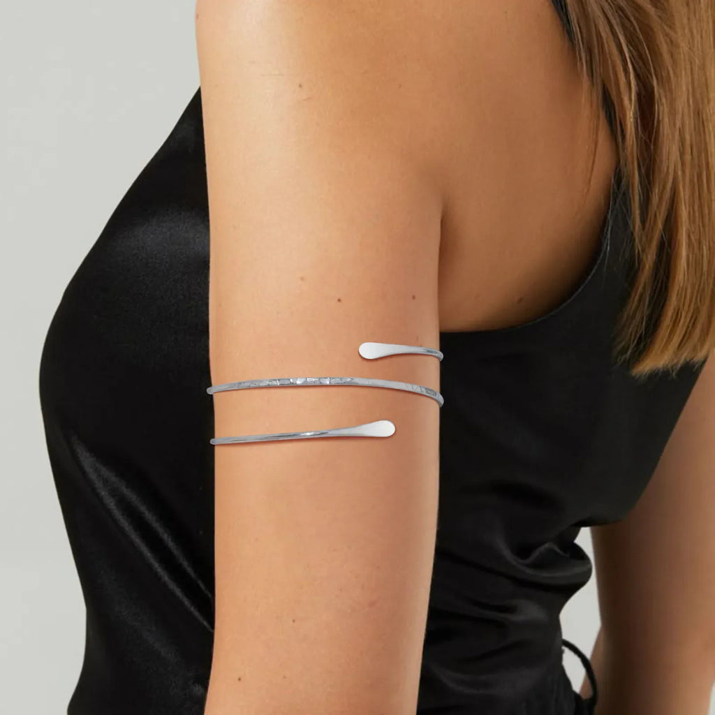 Women's arm bracelet - thin silver bicep chain