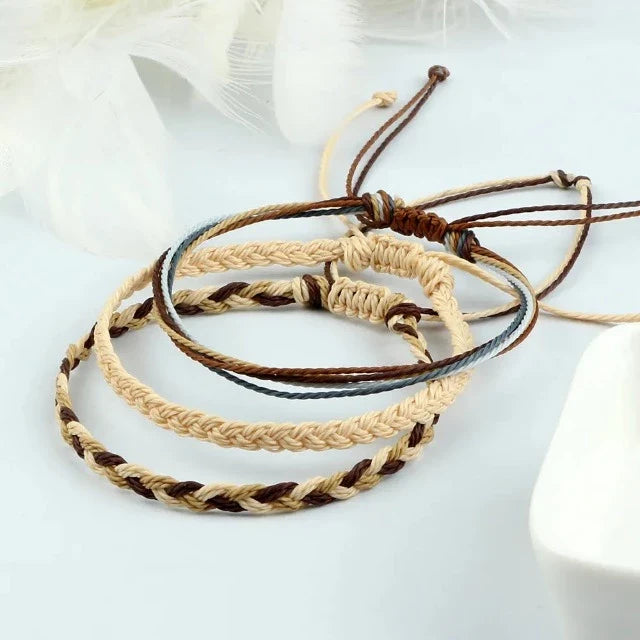 Braided Tibetan Lucky Bracelet 9 Beige