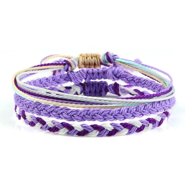 Braided Tibetan Lucky Bracelet 9 Purple