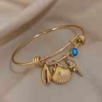Gold Seashell Charm Bracelet
