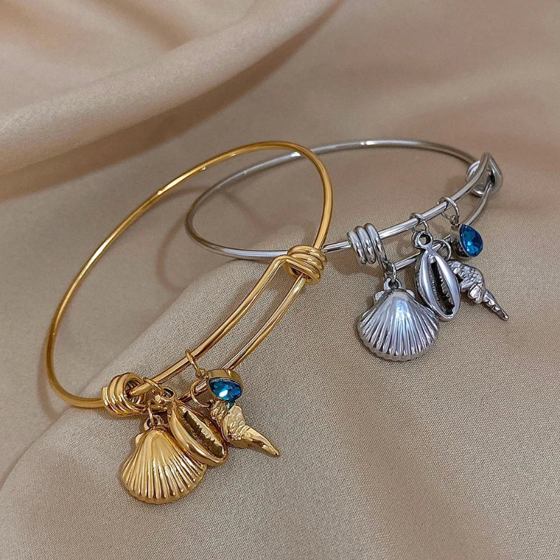 Silver Seashell Charm Bracelet