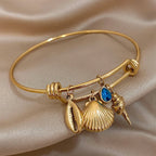 Gold Seashell Charm Bracelet