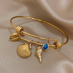 Gold Seashell Charm Bracelet