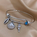 Silver Seashell Charm Bracelet