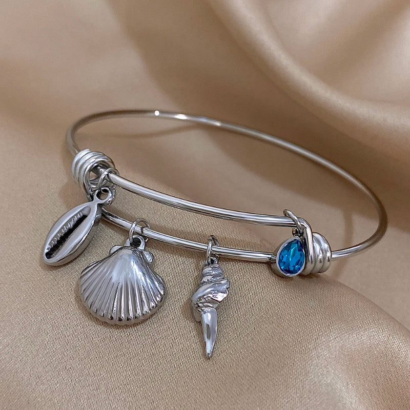 Silver Seashell Charm Bracelet