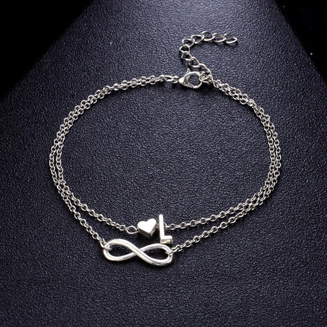 Personalized Silver Women's Ankle Bracelet